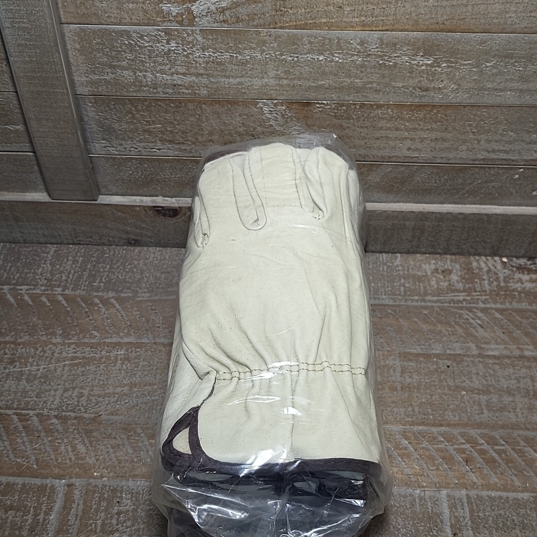 12 PAIR Pigskin Leather Work Gloves Size Large Lot of 12 Pairs New In Package