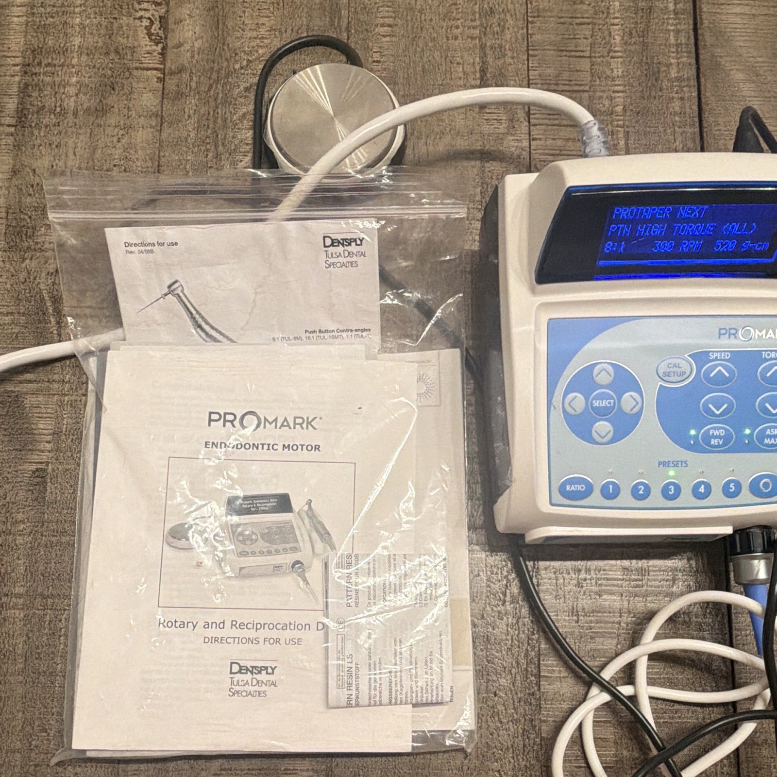 Dentsply ProMark Endodontic Motor Control Unit w/ Foot Pedal and Handpiece
