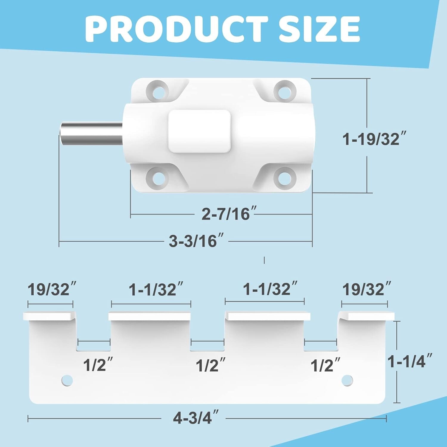 3 Position Patio Sliding Door Security Kick Foot Lock Top or Bottom-Childproof