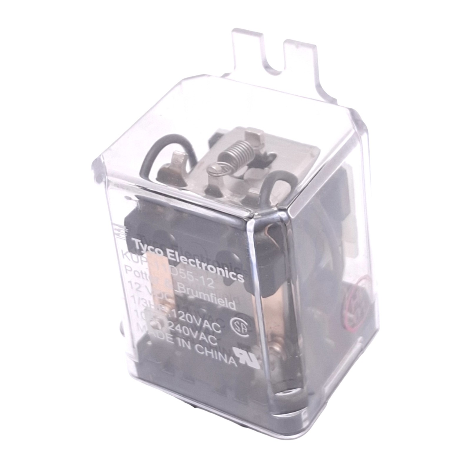 Potter & Brumfield KUP-11D55-12 Plug-In Relay, DPDT 8-Pin, 10A Max, 12VDC Coil