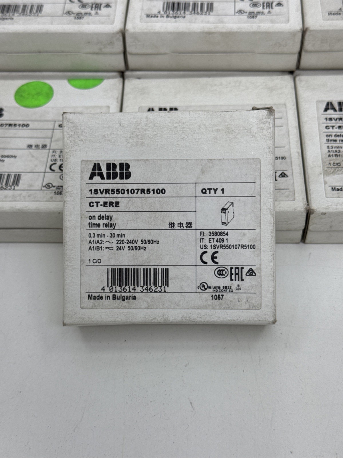 ABB 1SVR550107R5100 ON DELAY TIME RELAY CT-ERE 0,3Min-30Min