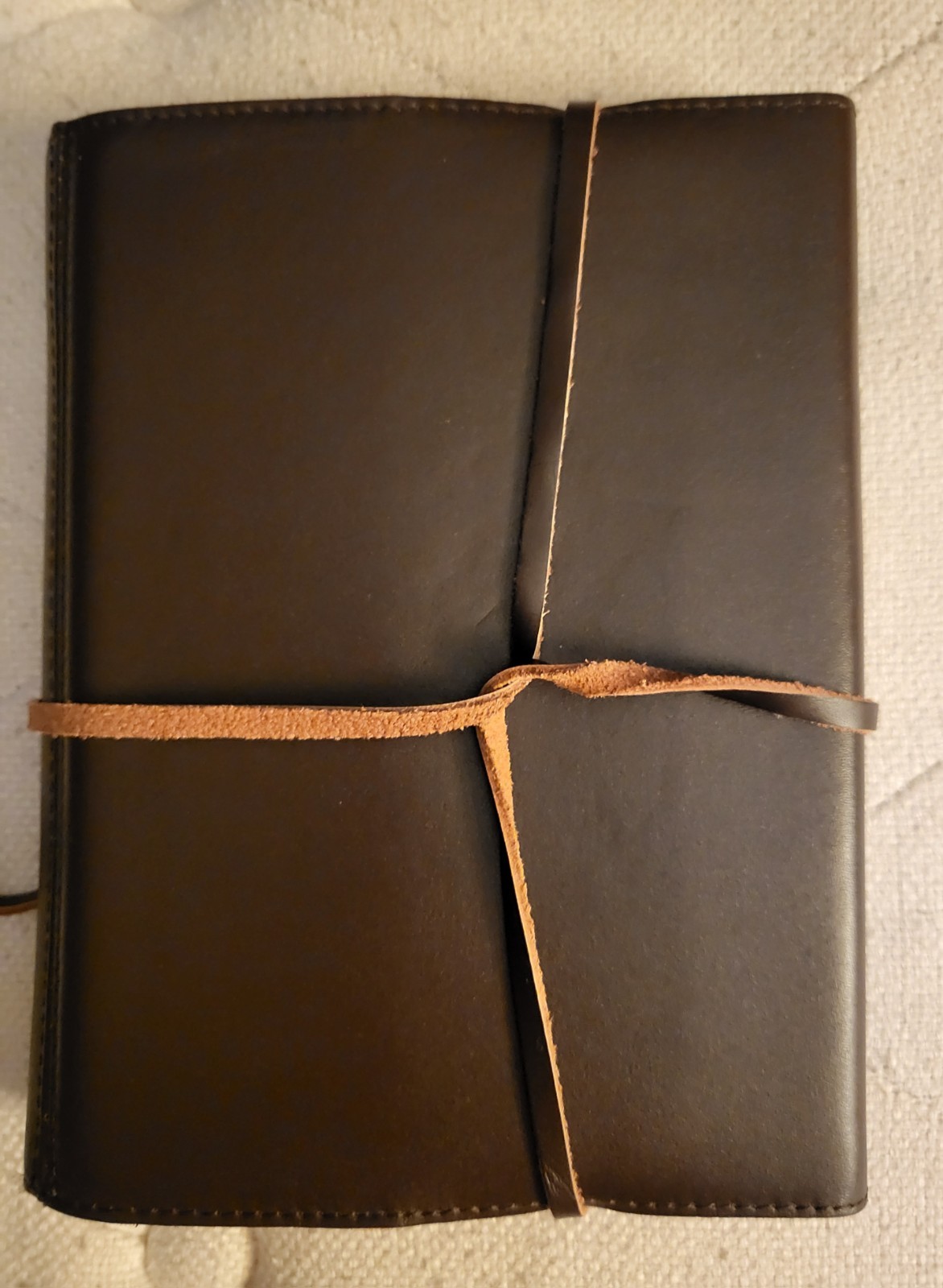 Brown Leather Traveler Journal 7.5″ x 5.5″ Reusable Cover, Leather Tie Strings