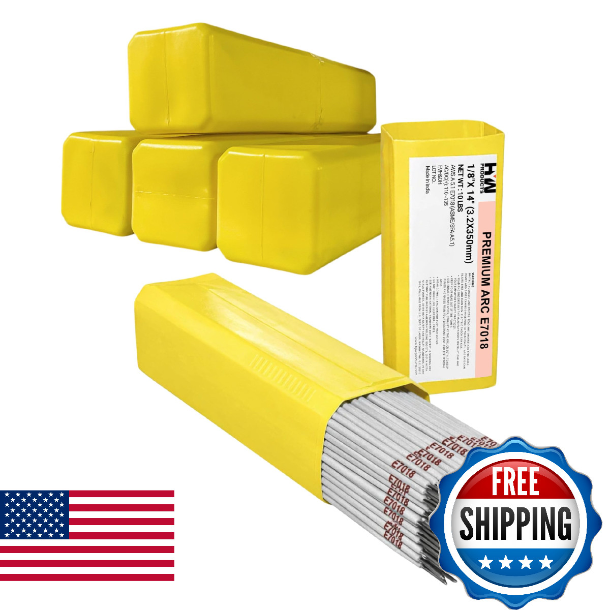 Hy-Weld E7018 3/32 1/8 Stick Electrodes Welding Rod 10 Lb 50Lb 1/8 50Lb