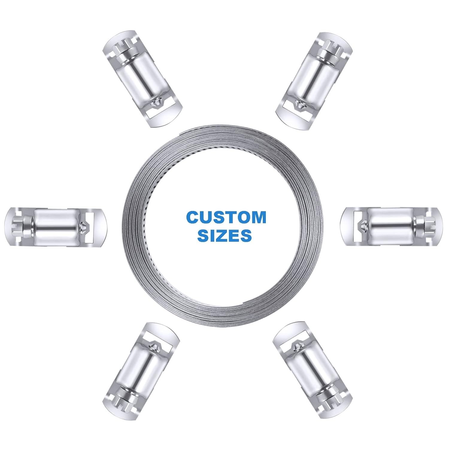 Diy Hose Clamp System, 304 Stainless Steel Worm Gear Hose Clamps Large