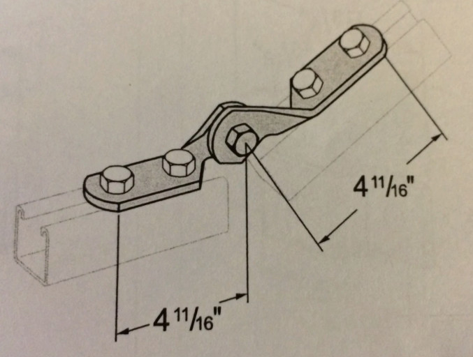 4 Hole adjustable hinge #4683 Electro Galvanized for unistrut channel