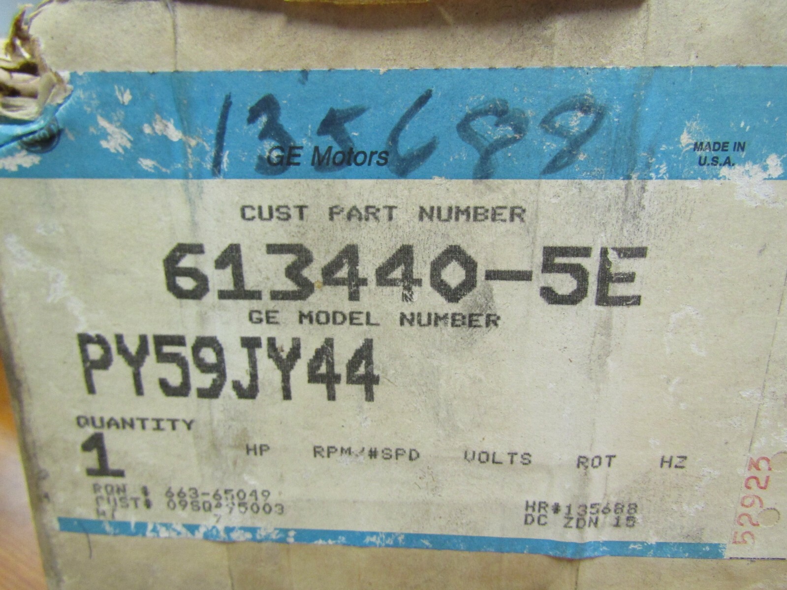 👀 NEW GE / RELIANCE 50.4 VDC TACHOMETER GENERATOR 1000 RPM 5PY59JY44