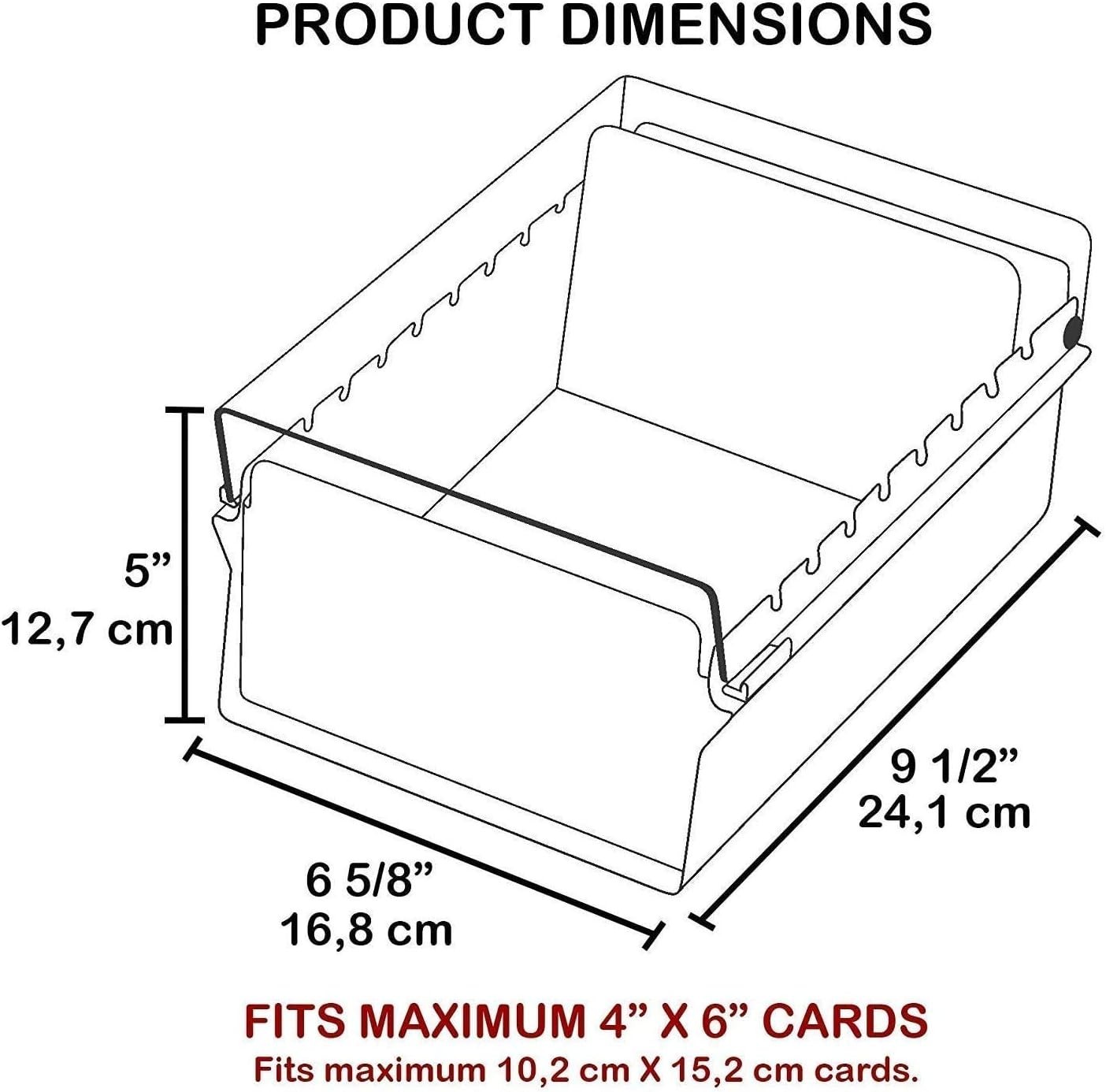 Secure 4×6 Card Box Organizer Metal Base Heavy Duty 600 Capacity