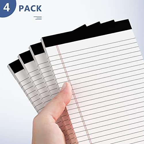 Nichela 5″ x 8″ Note Pads 4 Pack of Legal Pads 21lb Notepad College Ruled Leg…