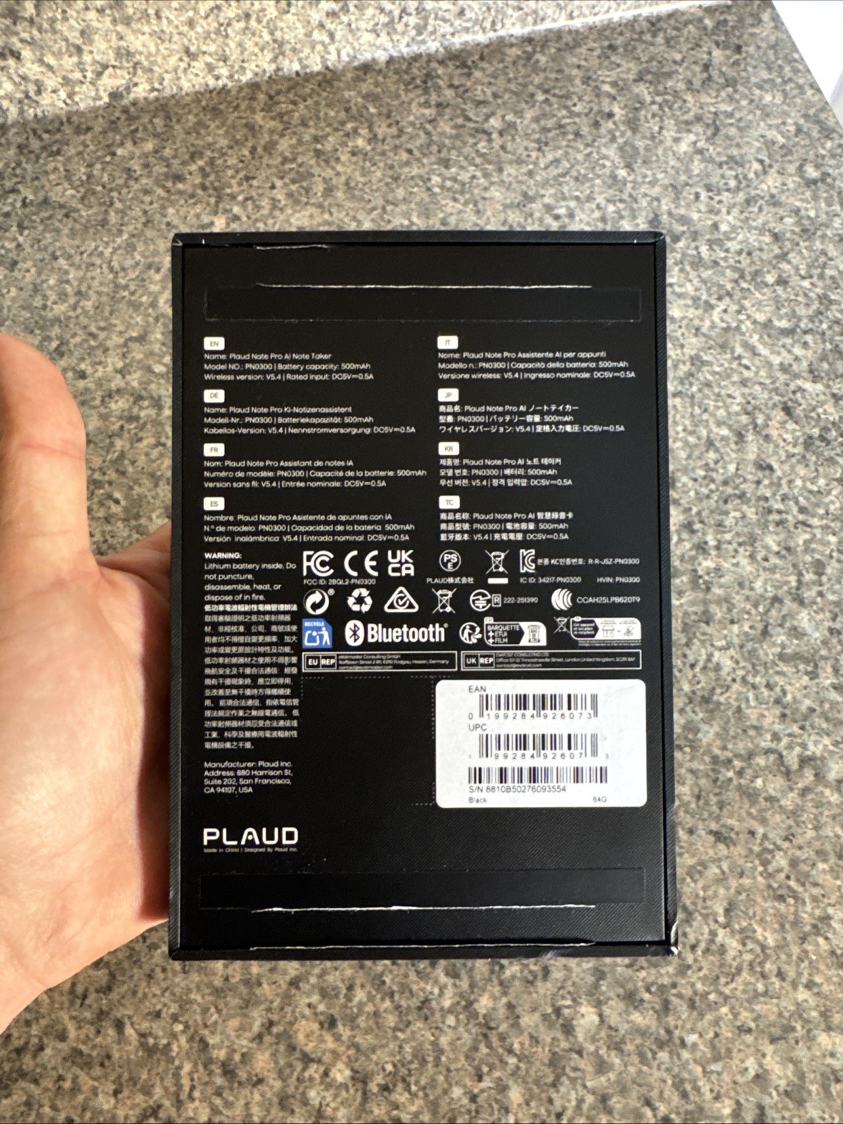 Plaud Note Pro Empowered AI Voice Recorder Magnetic Case in Black