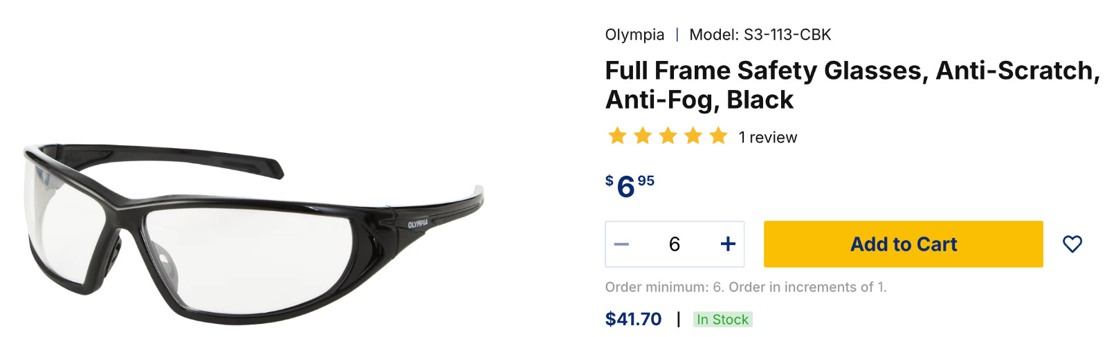 Safety Glasses Box of 70, Olympia *OVERSTOCK* ANSI Z87.1
