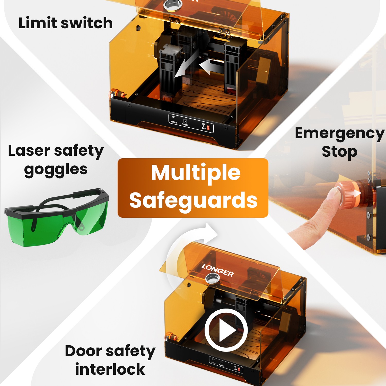 LONGER Ray5 miniS 3.5W Laser Engraver Machine, 12000mm/min, 🔥Free Honeycomb-400