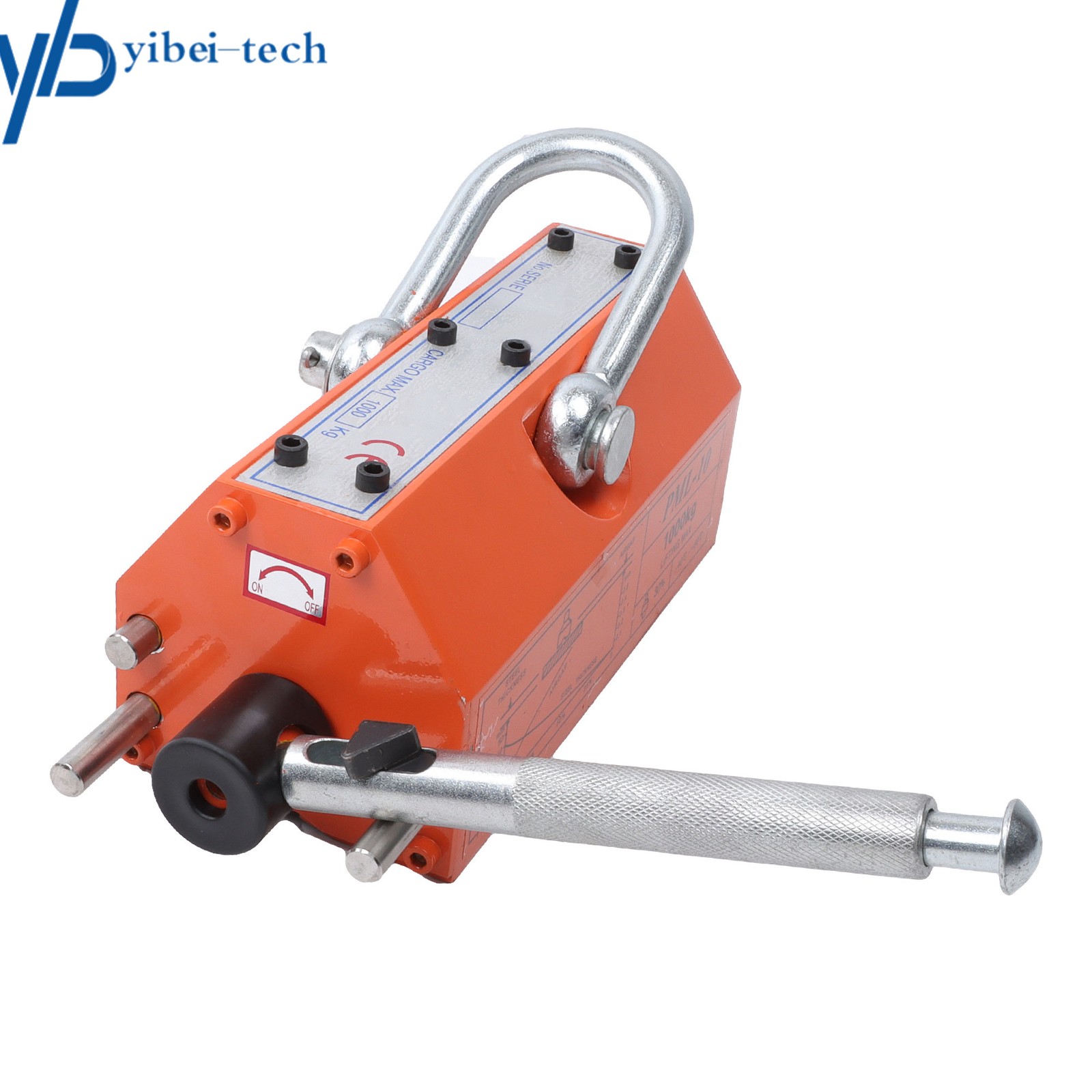 2200lbs/1000kg Permanent Magnetic Lifter Lifting Magnet Neodymium Hoist Orange