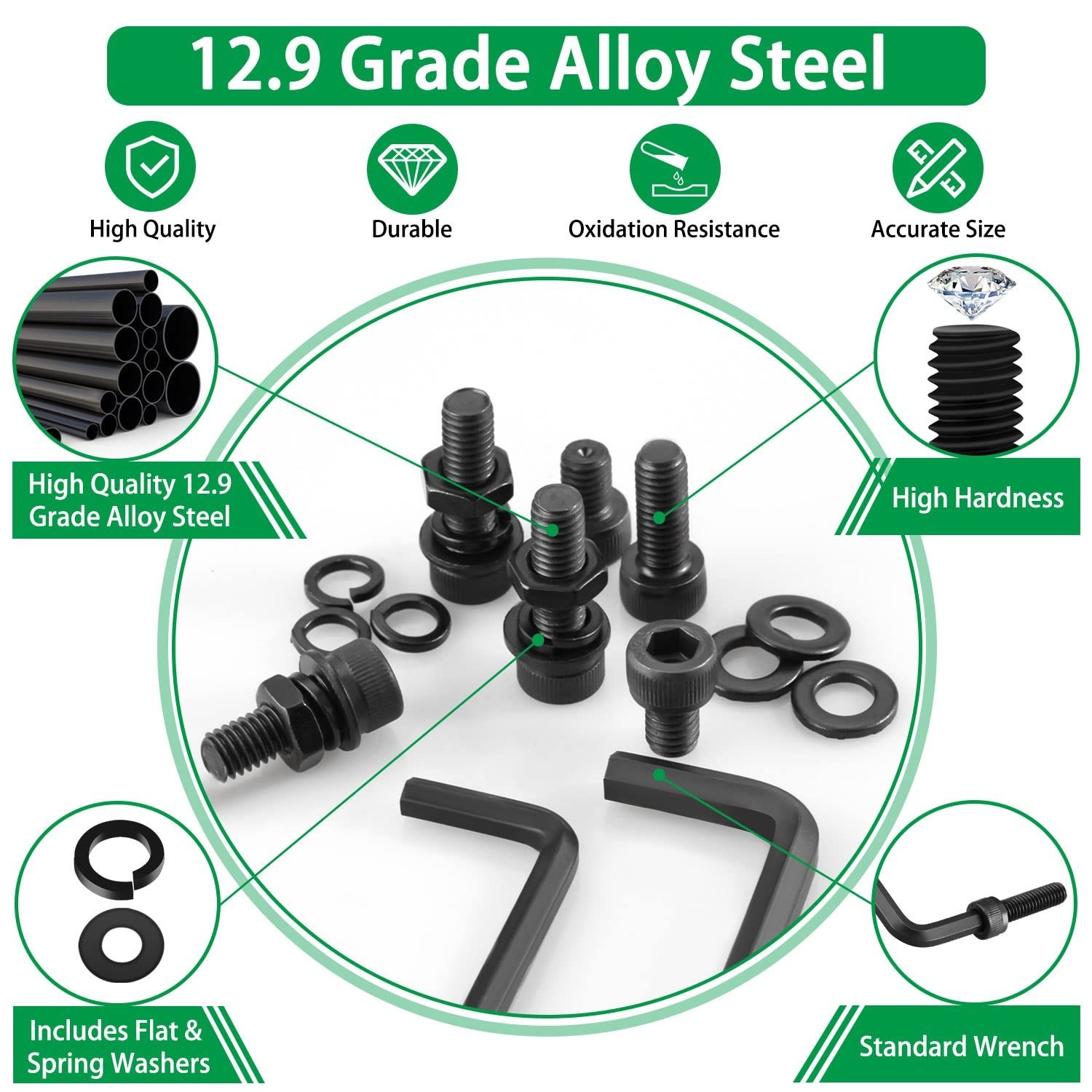 860PCS Metric Screw Assortment Kit, M2 M3 M4 M5 Machine Screws with Lock & Fl…