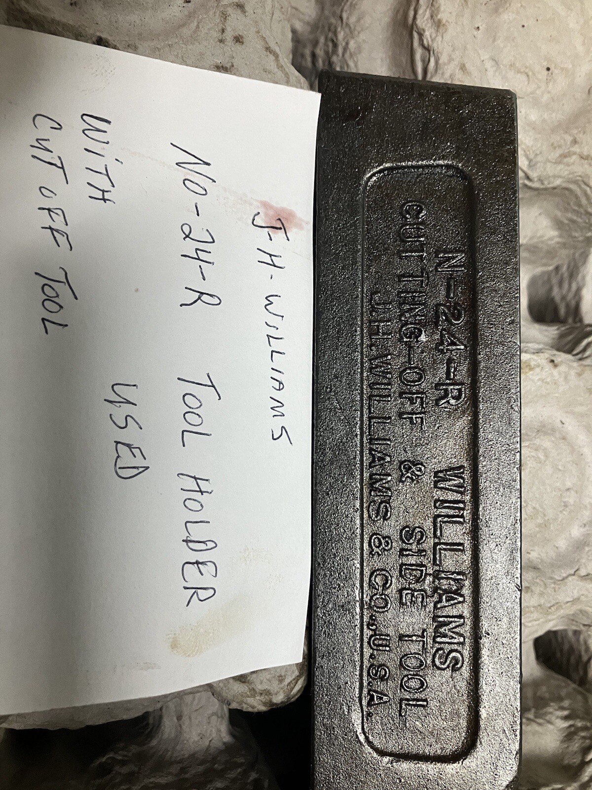 J H Williams #24-R Tool Holder With Cutting Tool