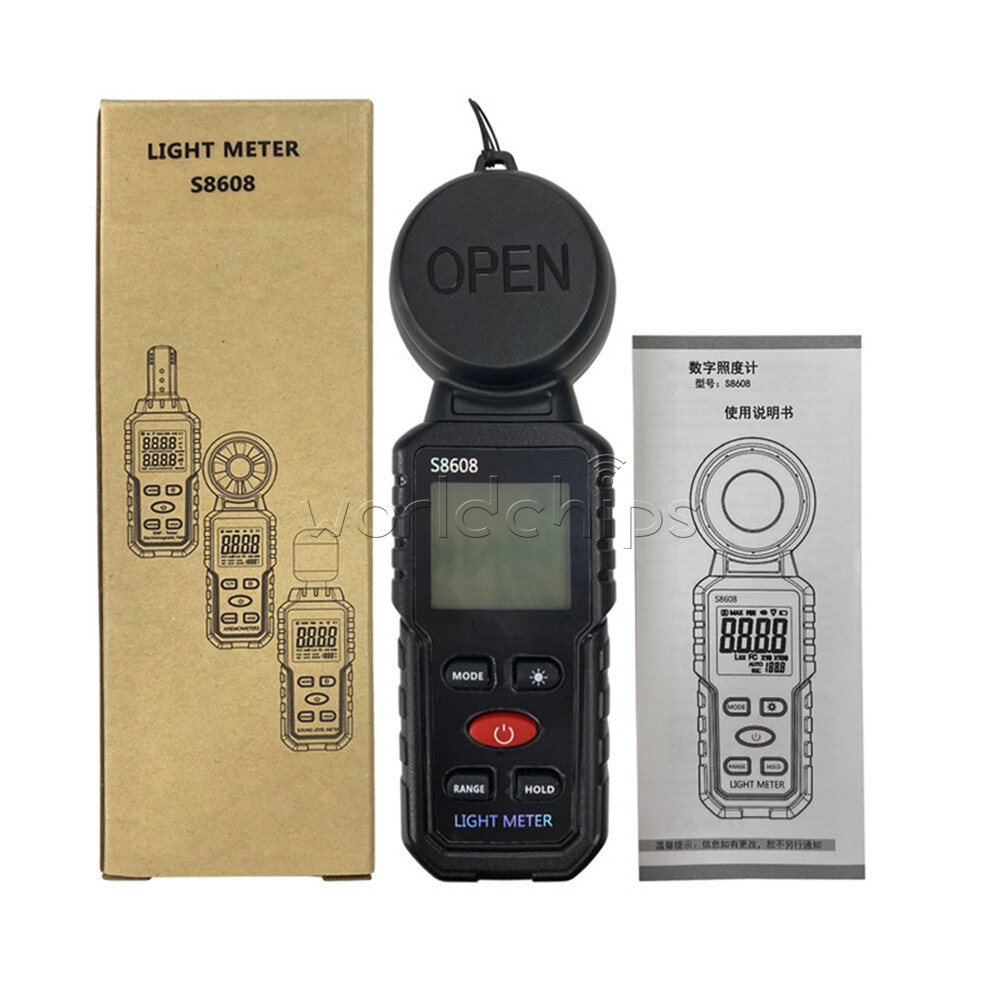 S8608 LCD Light Meter Digital Illuminance Meter Luxmeter Photometer 200000Lux