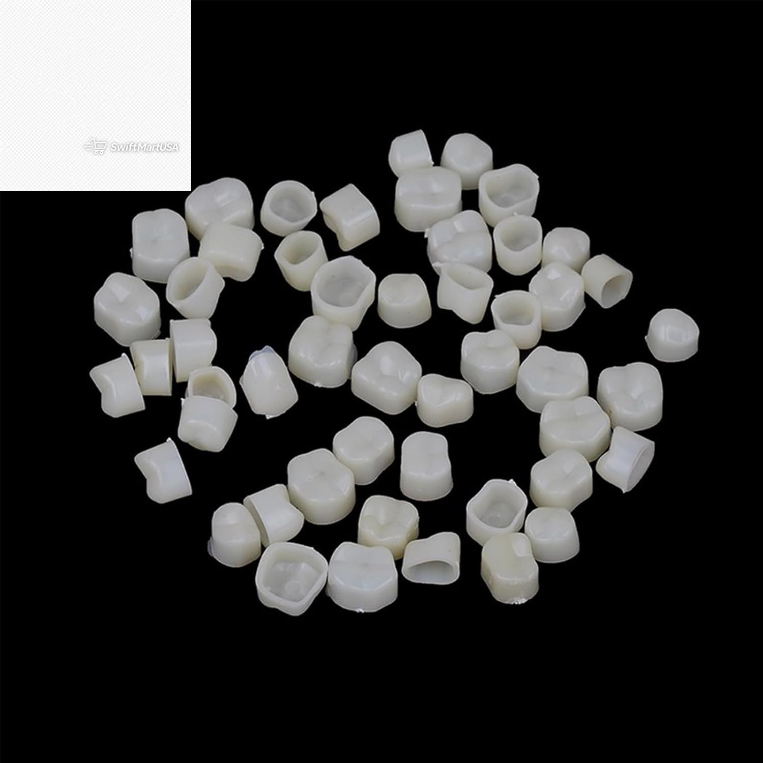 120 Pcs False Teeth Crown Veneers Anterior Posterior Set with Thermal Beads Cap