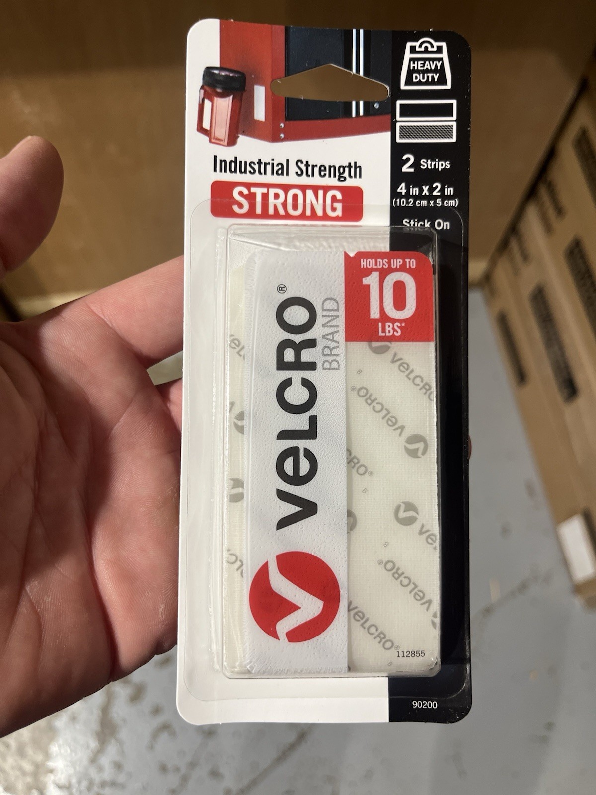 Velcro Brand Strips 2″x4”Industrial Strength Heavy Duty 2ct, Holds 10lbs White