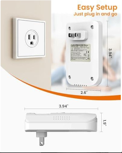 Combination Natural Gas and Carbon Monoxide Detector Plug in 2-in-1. Tested