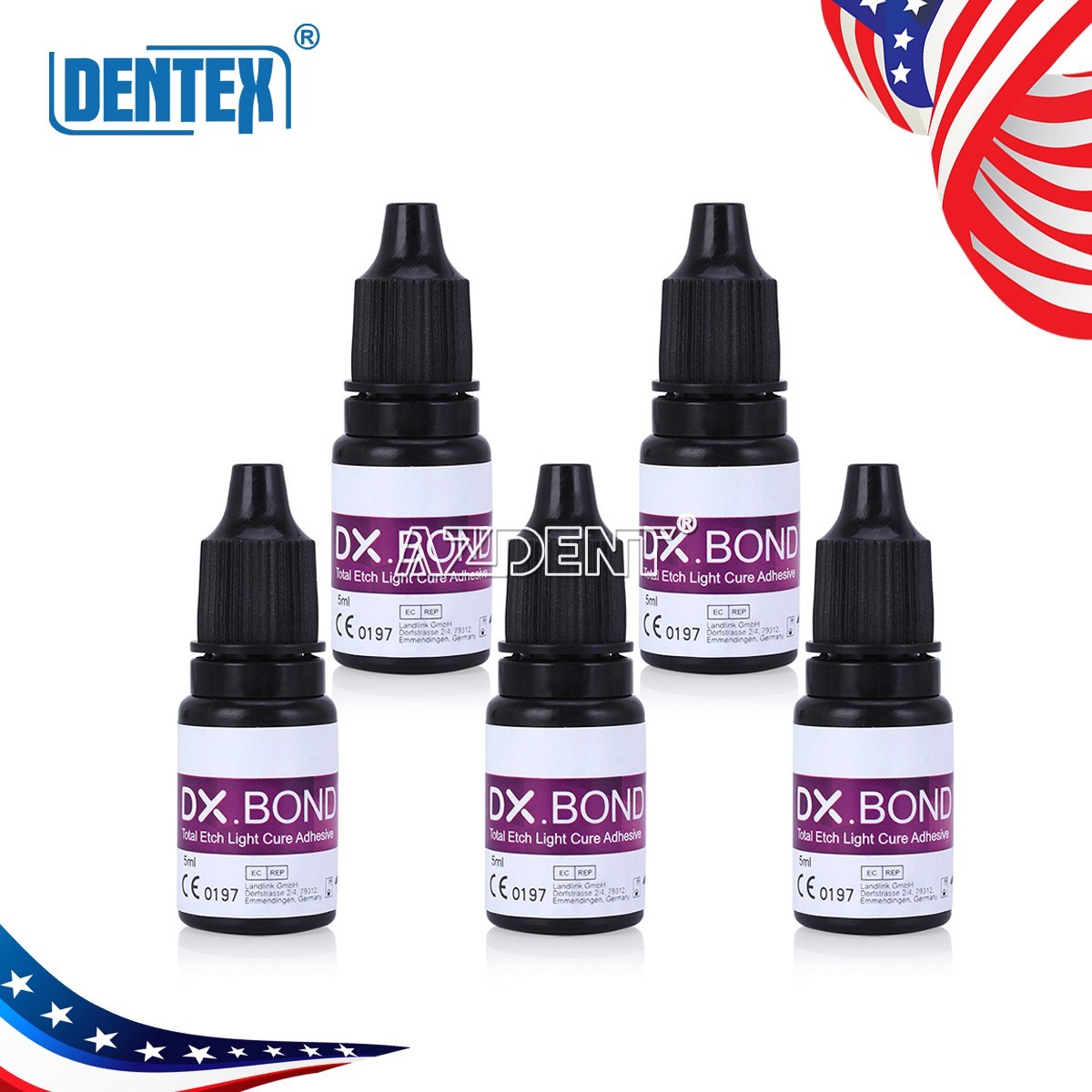 DENTEX Dental Light Cure Dentin Enamel Bonding Resin Adhesive ONE STEP 5 ML