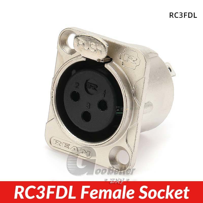 XLR 3 Pin Cable Chassis Panel Mount Audio Connectors Plug Socket Female/Male