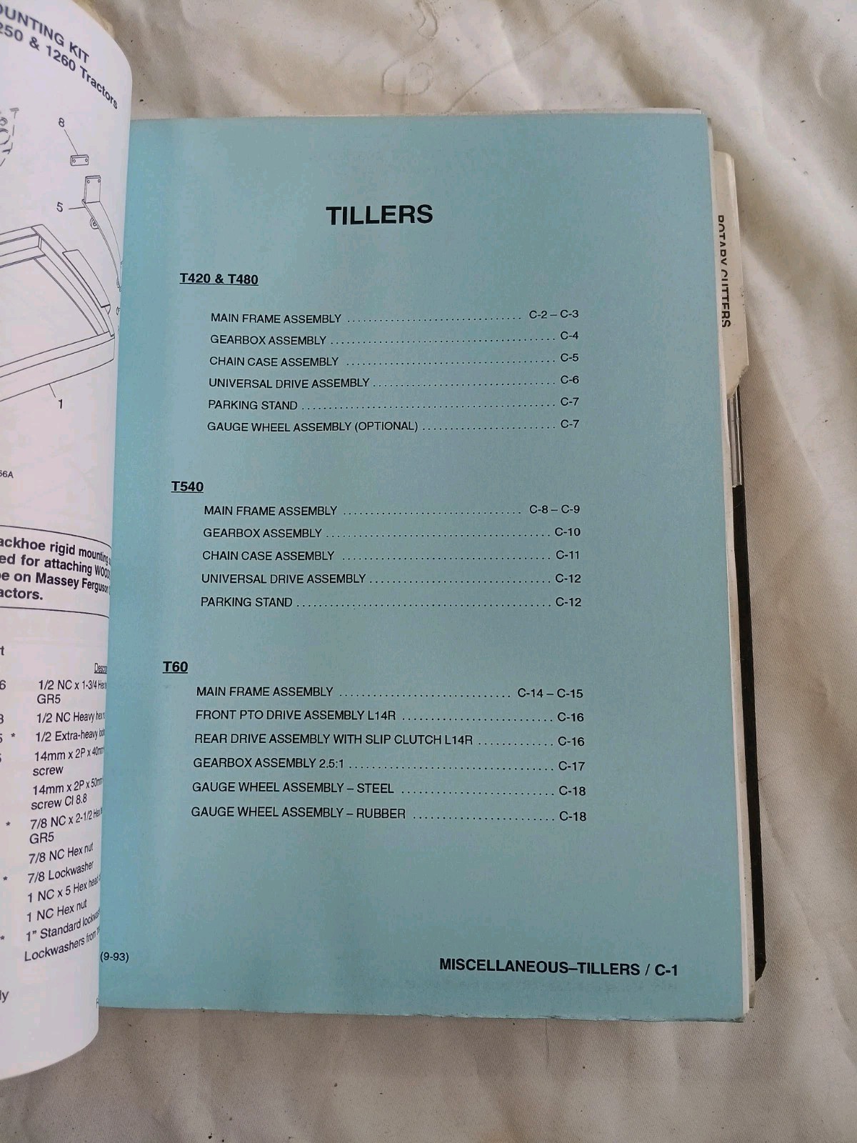 Woods Parts Manual Binder Rotary Cutters Mowers Misc. Equipment