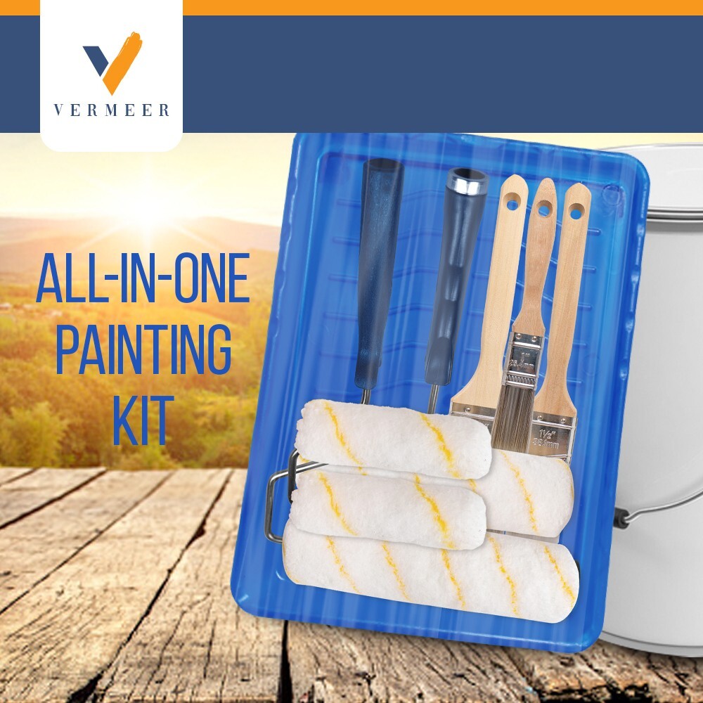 10Pcs All-in-One Plastic Tray with Rollers & Brushes Painting Set for All Paints