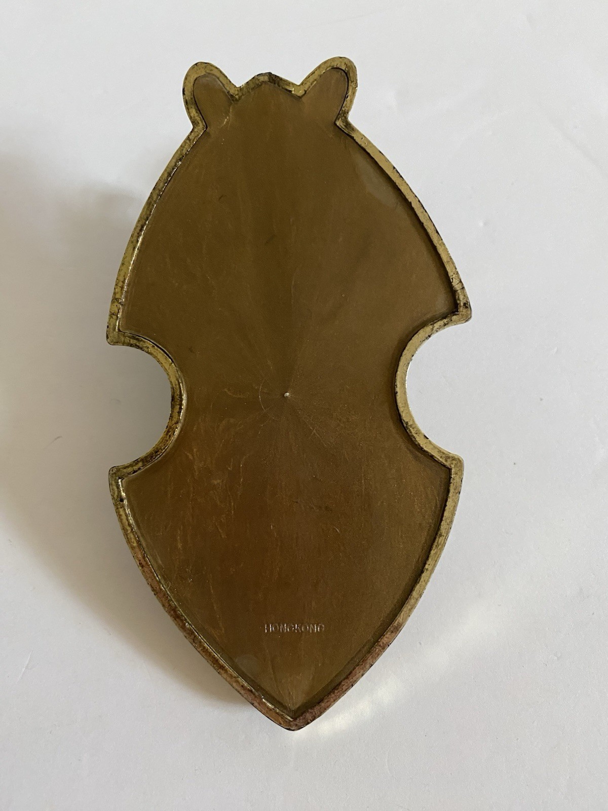 Medieval Knight with Shield Gold Tone Plastic Letter Note Clip Hong Kong Vtg