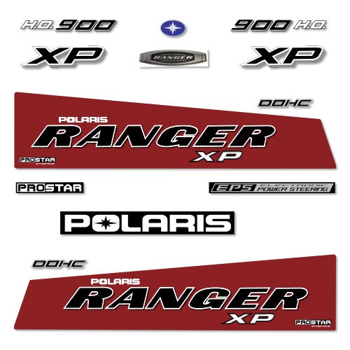 Polaris Ranger 900 XP 2016 Decal Kit UTV – RED- Aftermarket Kit