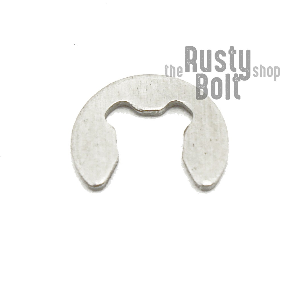 3mm, M3, E Clip, Stainless Steel, Circlip Side Mount, External Retaining Ring