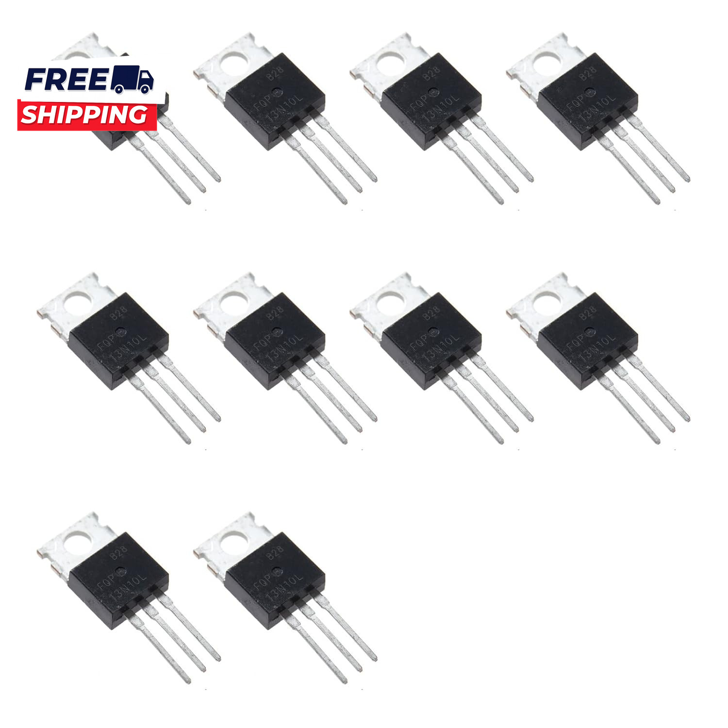 10Pcs FQP13N10 13N10L FQP13N10L FQP N-Channel Mosfet Transistor 30A 60V,TO-220.