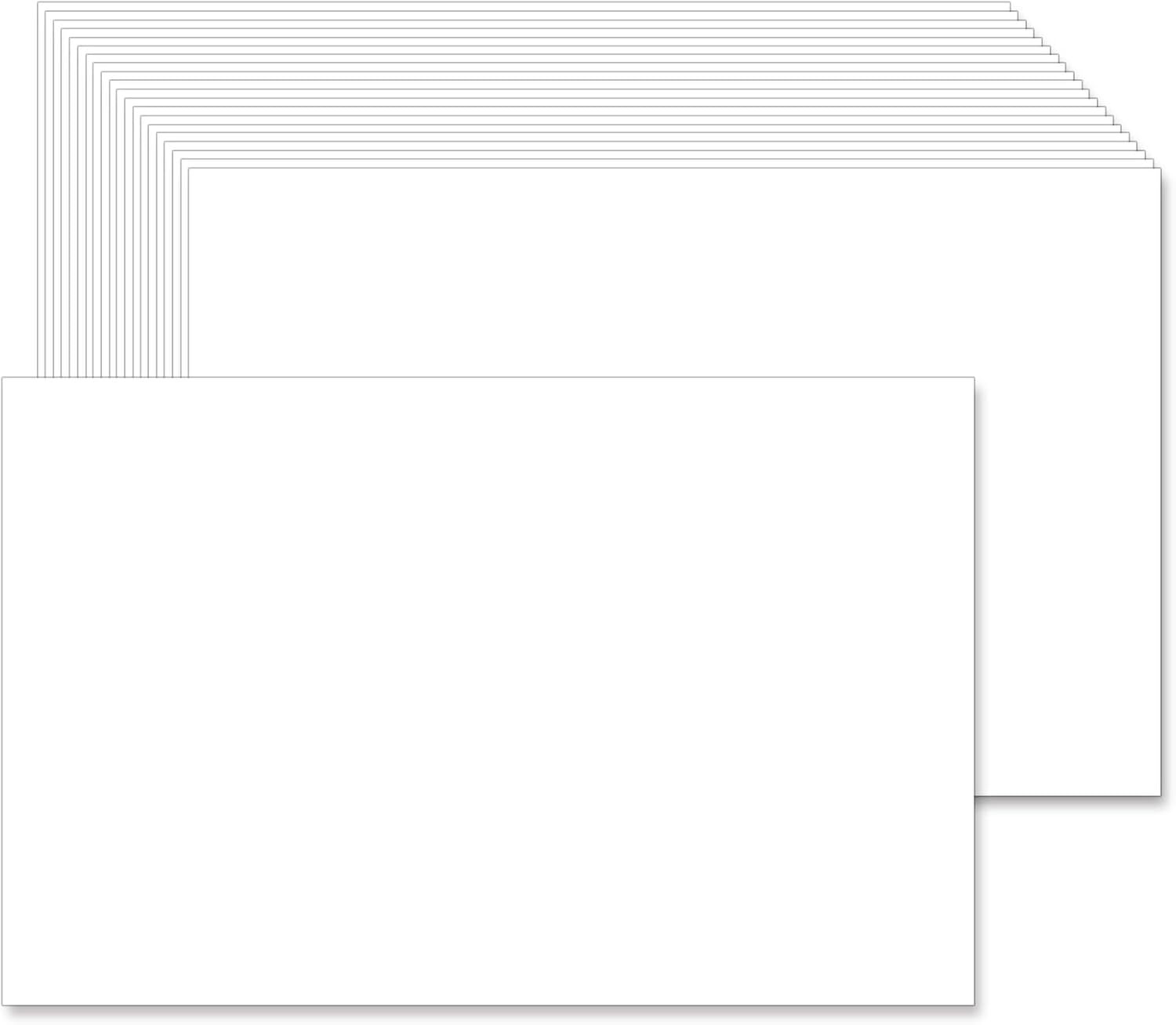 5.5 x 8.5 Blank White Card Stock Set of 50 Plain White Cards – 90lb Flat Card…