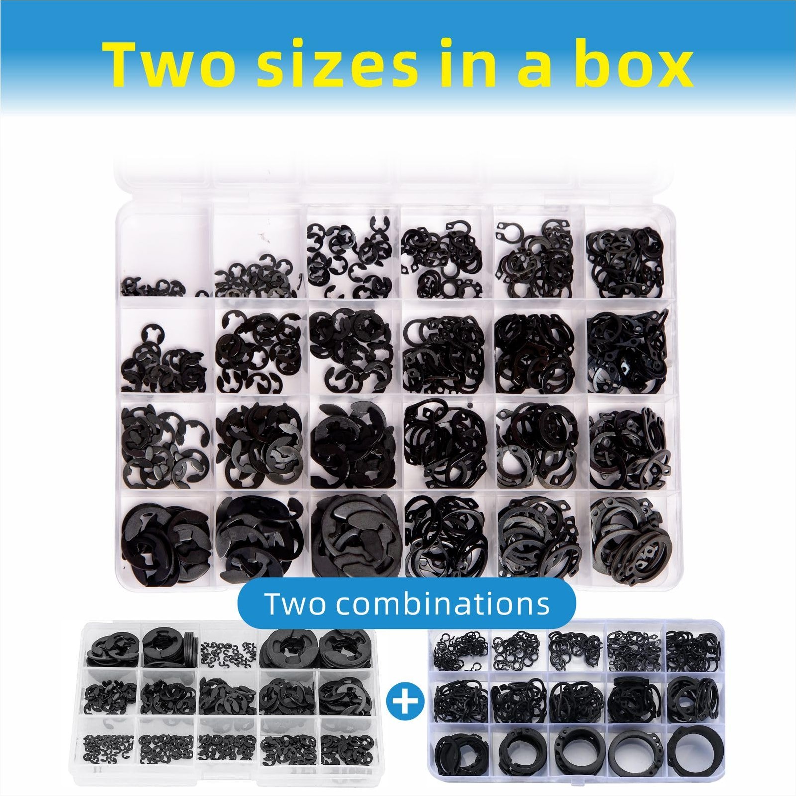 324 Pcs E-Clips Assortment Set External Retaining Rings C Clips Circlip