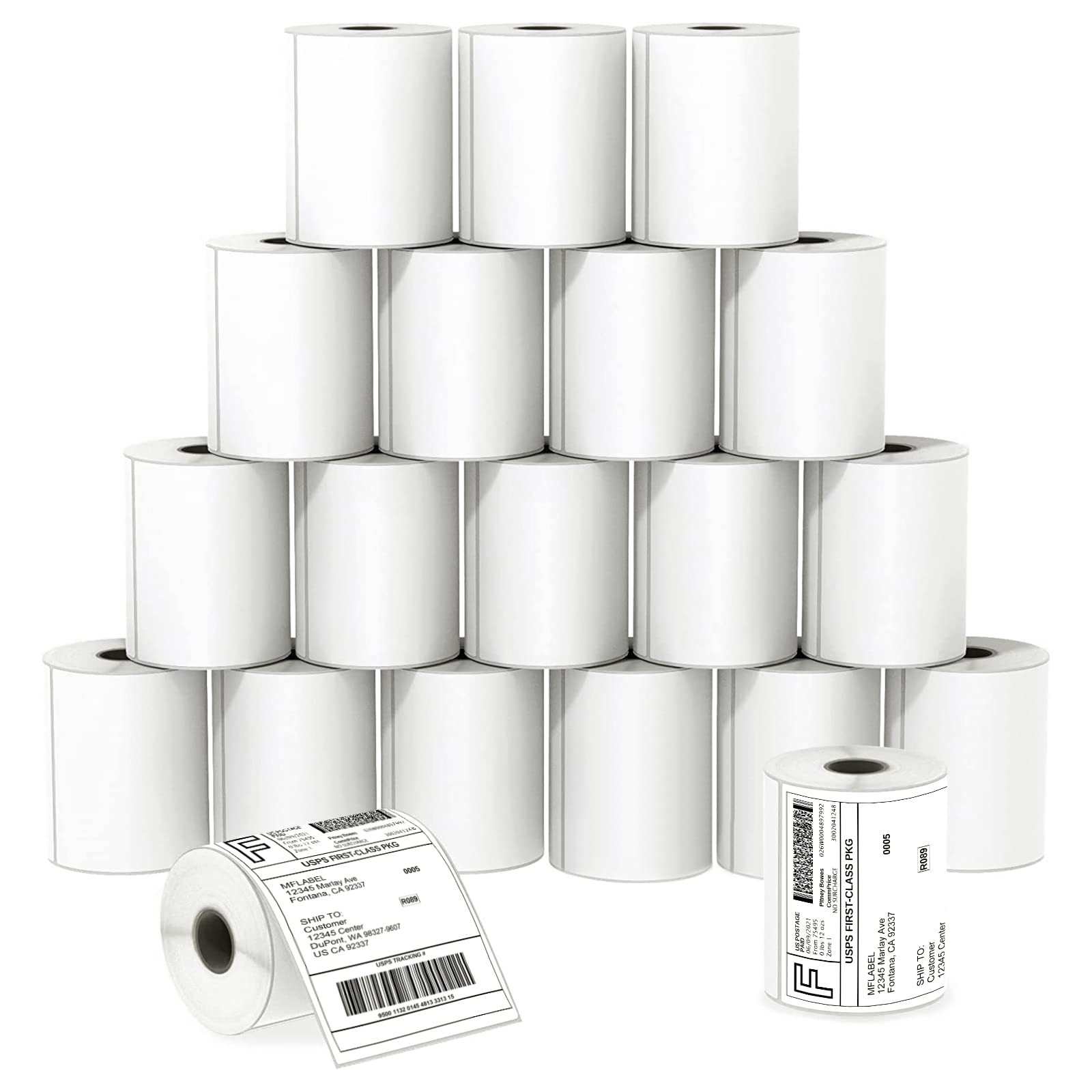 MFLABEL 4×6 Thermal Shipping Labels – 20 Rolls of 250 Labels/ Rolls, White