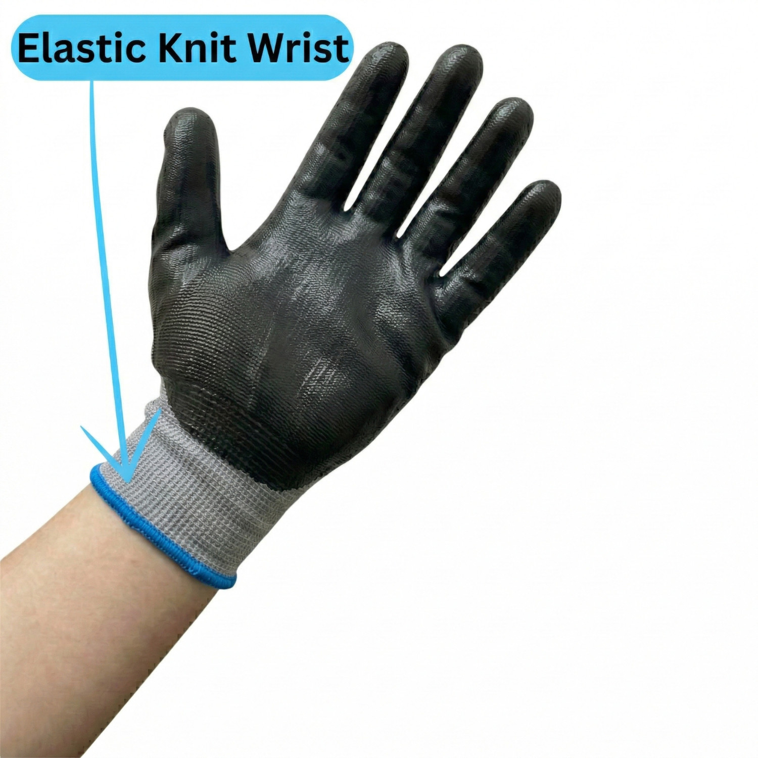 24 Pairs, Grey Dipped Gloves Nitrile, Nylon Industrial Work Gloves, Large