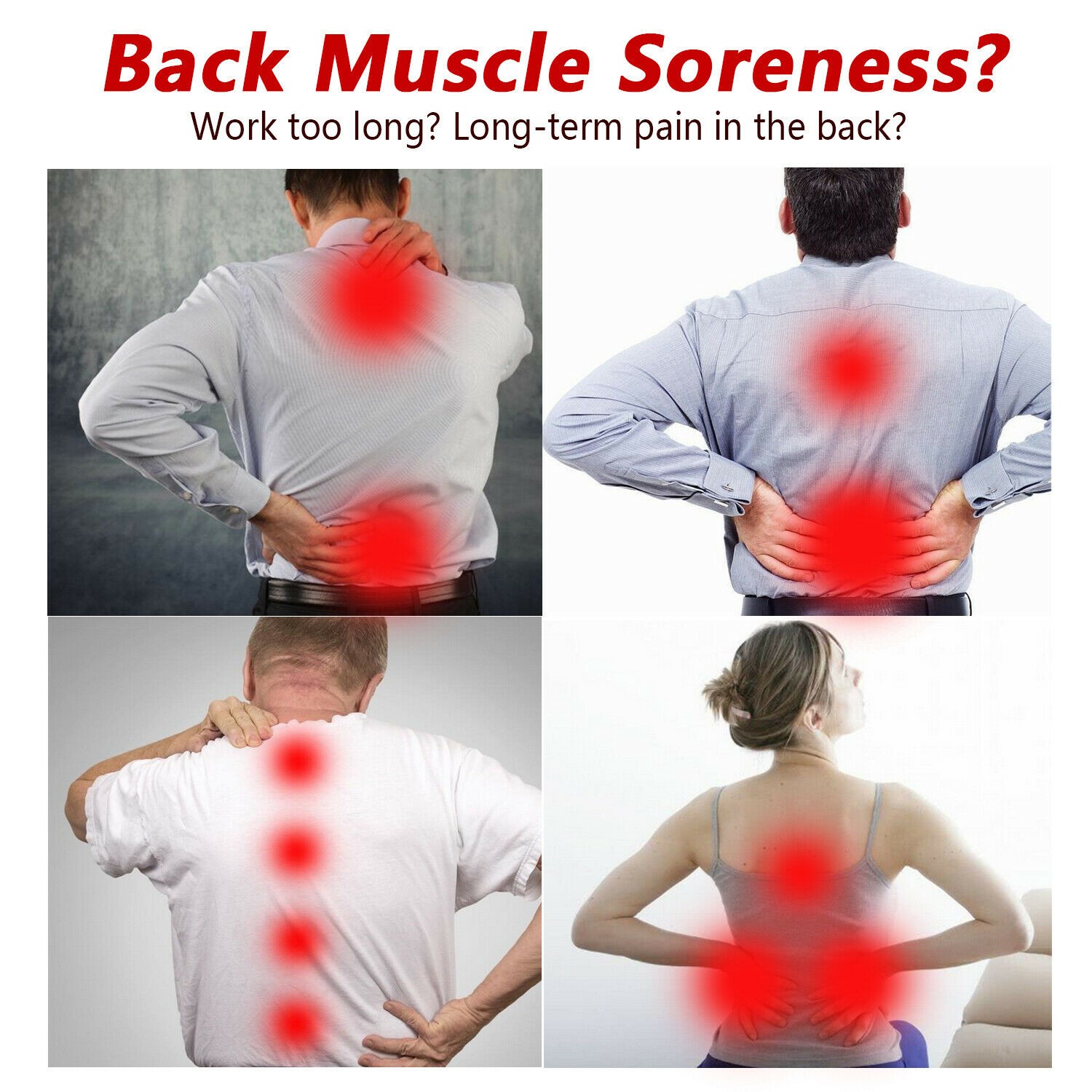 Back Massager with Heat TENS EMS Unit Muscle Stimulator for Low Back Pain Relief