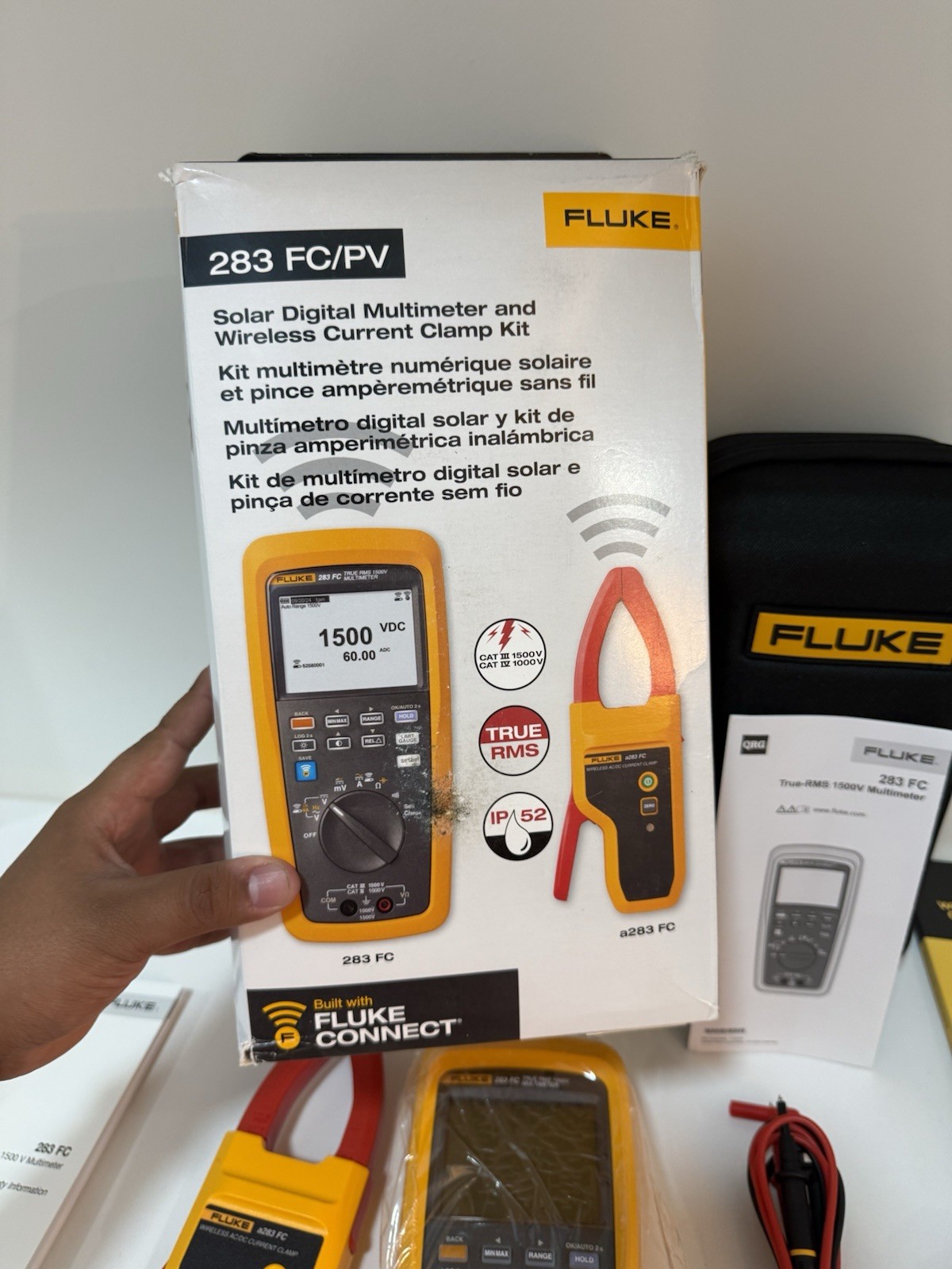 FLUKE 283 FC/PV SOLAR DIGITAL MULTIMETER & WIRELESS CURRENT CLAMP MFD-2025