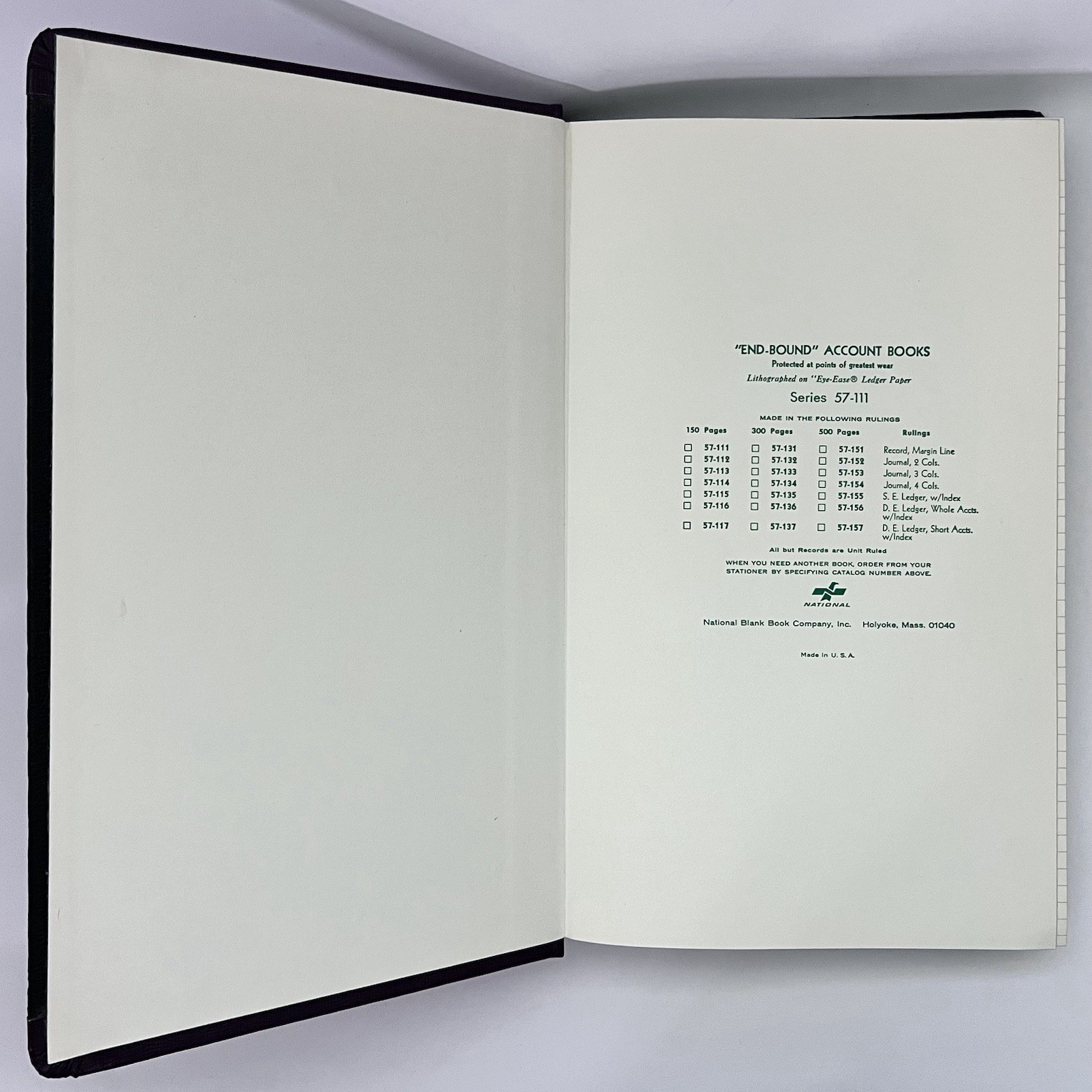 Vintage National Blank Book Company Record Account Ledger Book 300 Pages