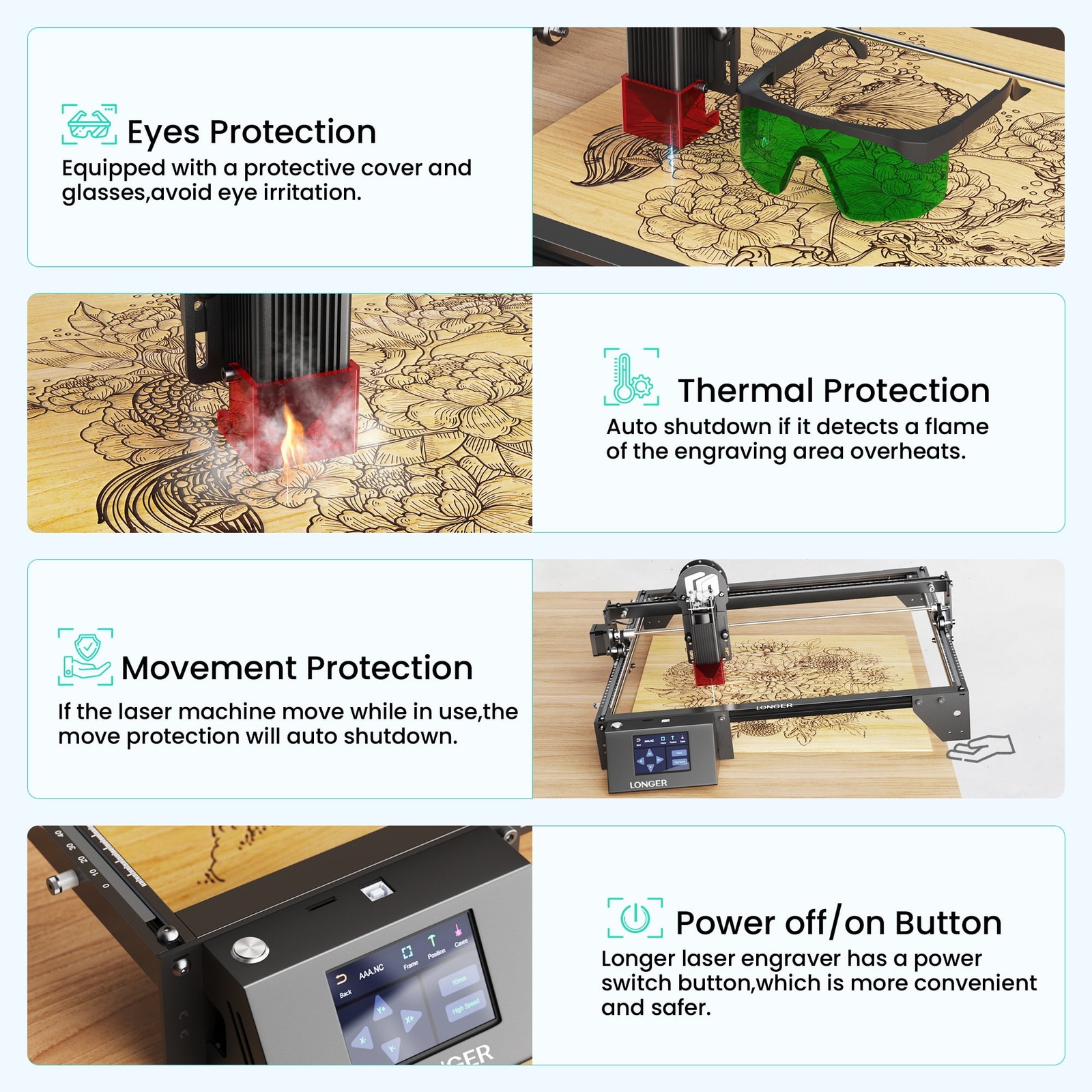 Laser Engraver 5W Output DIY Laser Engraving Machine 15.7″ x 15.7″ Laser Cutter