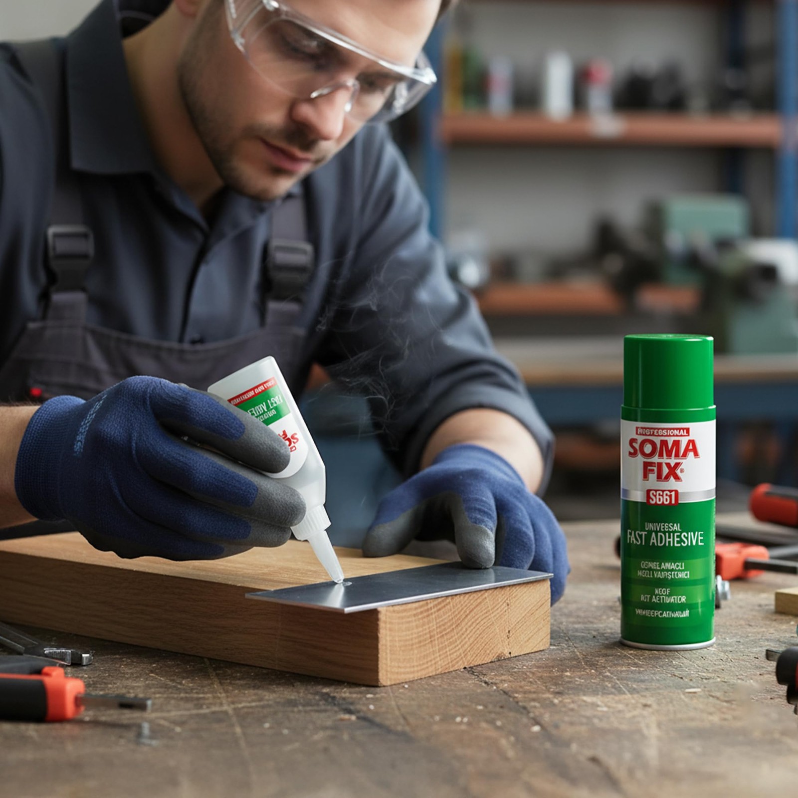 CA Glue with Activator – Super for Wood, Plastic, Glass, Metal, Clear