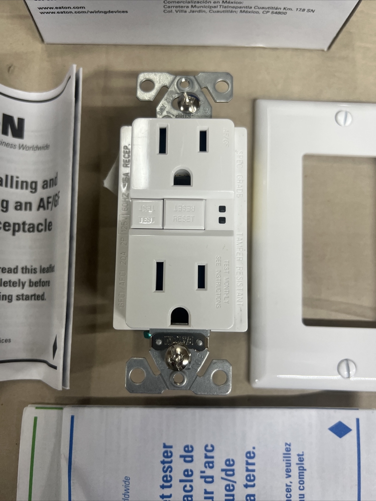 EATON CORPORATION TRAFGF15W TRAFGF15W White AF/GF AFCI/GFCI
