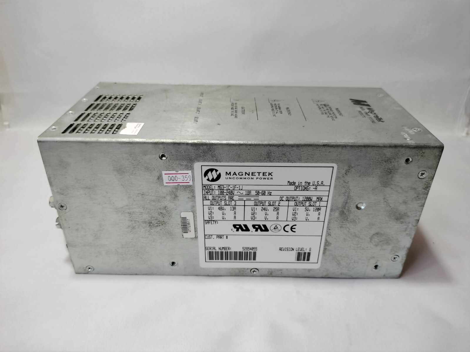 Magnetek MG3-1C-1F-1J MG31C1F1J Power Supply 100-240VAC 18A 50-60Hz