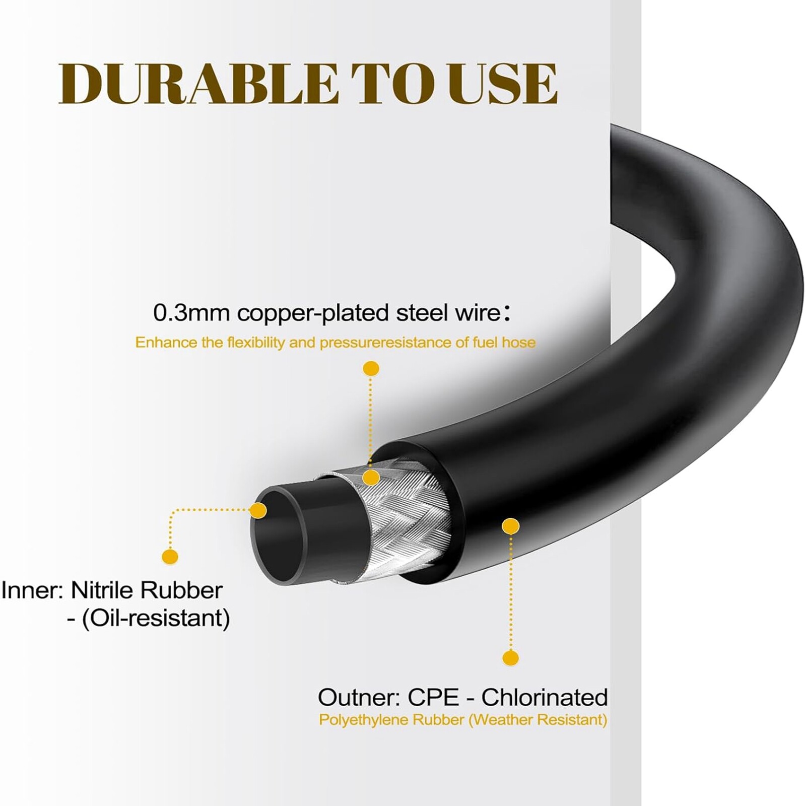 10FT 1″ Fuel Transfer Hose for Dispensing Gasoline Diesel Kerosene Biodiesel