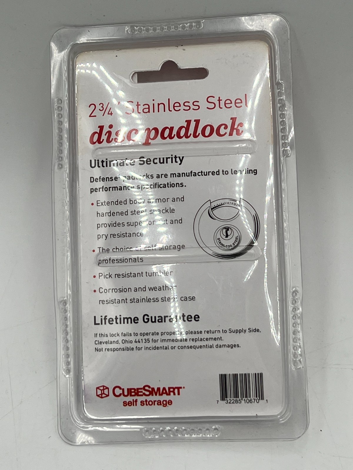 Heavy Duty Disc Padlock 2.75″ Stainless Steel Shed Gate Trailer Lock NEW