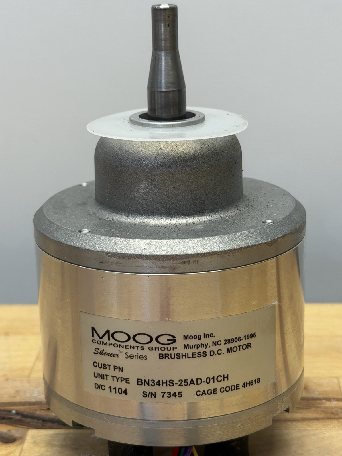 Moog BN34HS-25AD-01CH High Speed BLDC Motor w/ Speed Sensor Tested Quiet