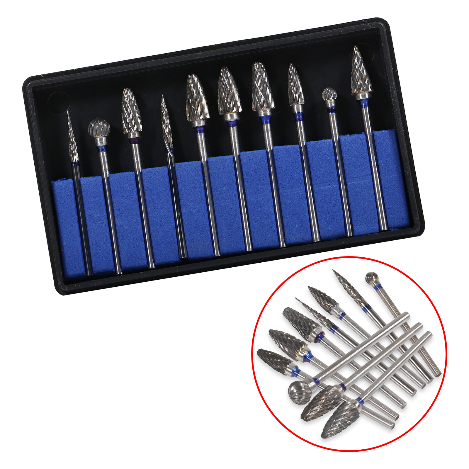 10-100pcs Tungsten Carbide Dental Acrylic Bur Drill Coarse Cutter 2.35mm Shank