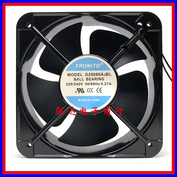 TROHITO G20060A2BL 220V-240V 0.27A 50/60HZ 20060 20CM Cooling Fan