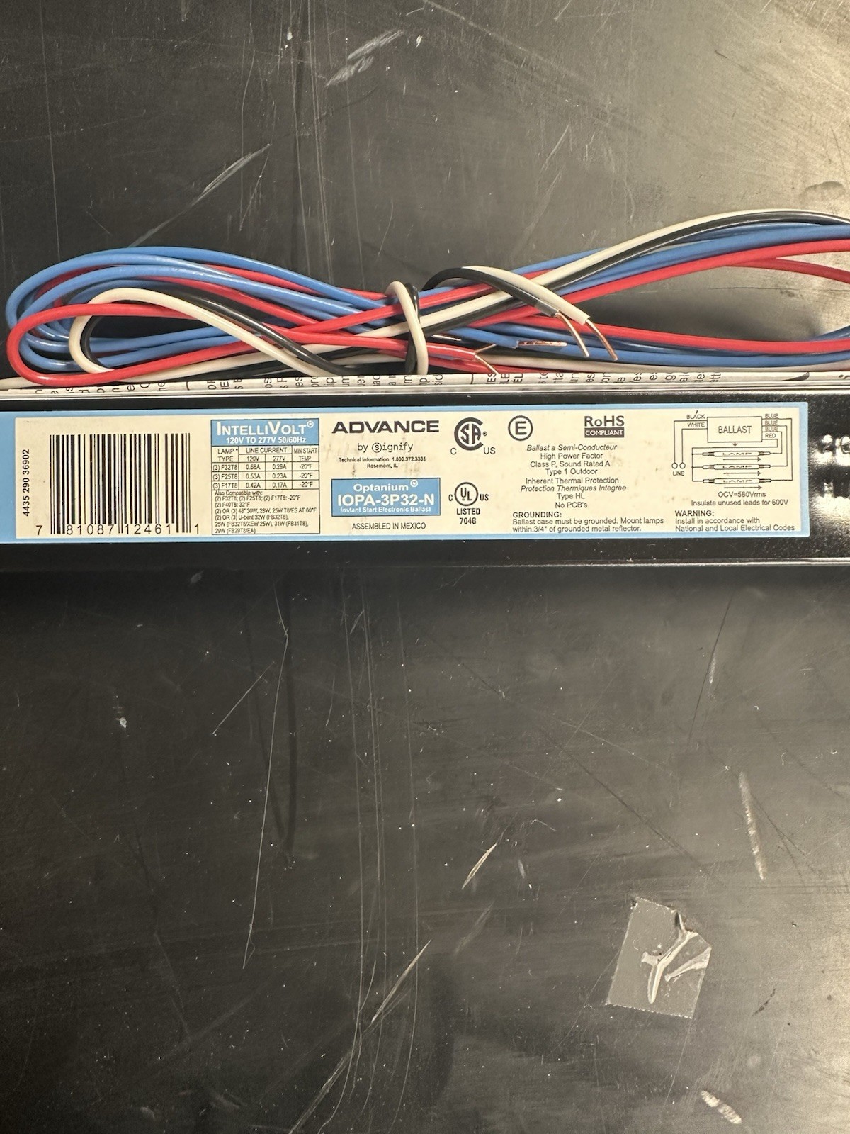 SIX Pcs Advance by Signify Electronic Ballast IOPA-3P32-N Instant Start