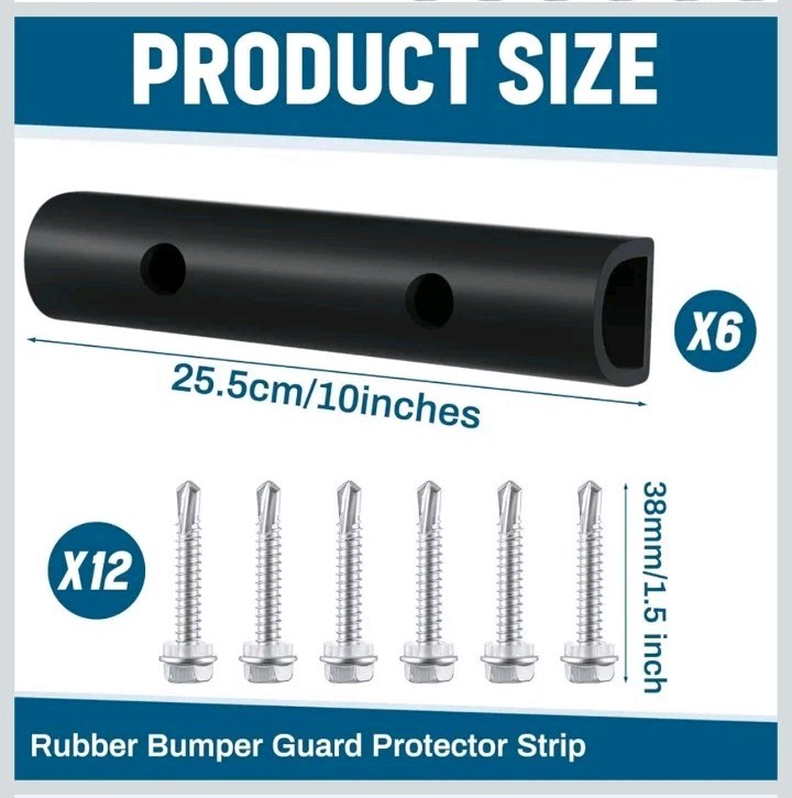 6PCS 10″ Universal Rubber Car Bumper Guard Protector Strips Anti Scratch Pads