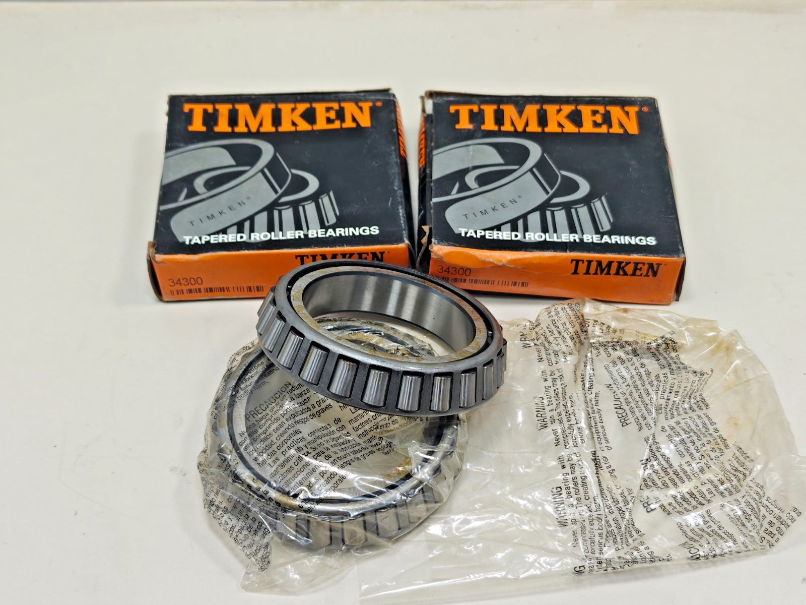 (2PCs) 34300 Timken New Tapered Roller Bearing Cone Timken 34300-20024 USA