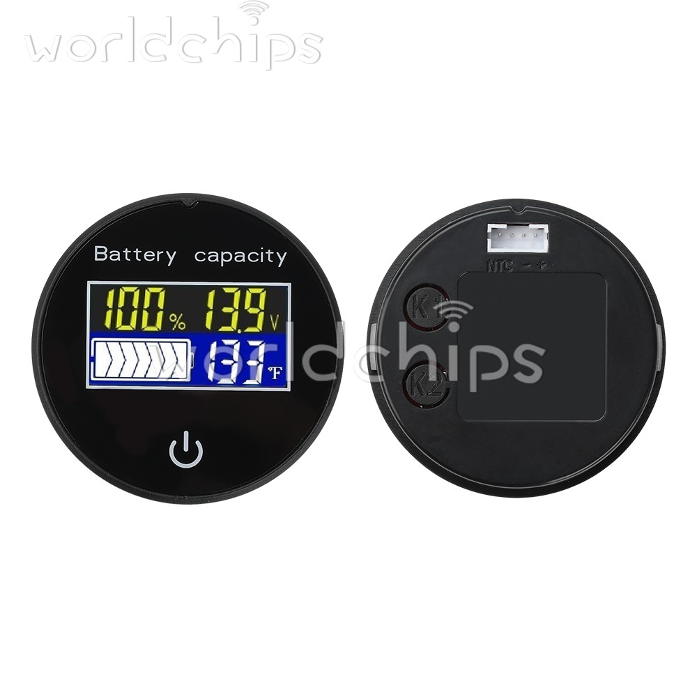 LCD Digital Battery Level Indicator Voltage Power Percentage Temperature Display